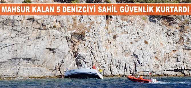 Teknede mahsur kalan 5 denizciyi Sahil Güvenlik kurtardı