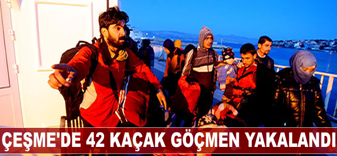 Çeşme'de 42 kaçak göçmen yakalandı