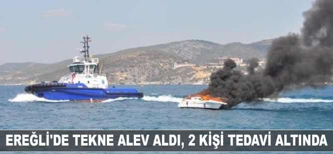Ereğli'de teknede yangın çıktı