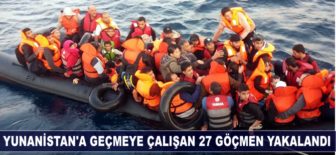 Çeşme'de 27 göçmen yakalandı
