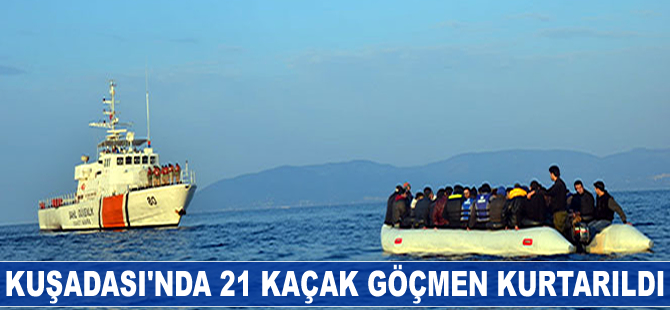 Botları alabora olan 21 kaçak göçmen kurtarıldı