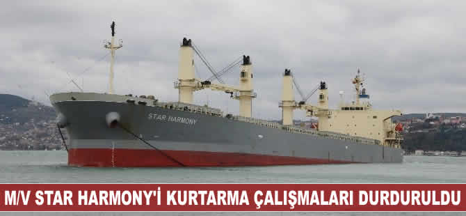 M/V Star Harmony'i kurtarma çalışmaları durduruldu