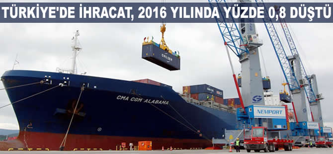 İhracat, 2016 yılında yüzde 0.8 düştü