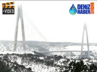 Yavuz Sultan Selim Köprüsü beyaza büründü