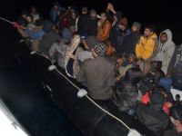 Bodrum'da lastik botta 56 kaçak göçmen yakalandı