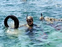 Bodrum'un Bardakçı koyu'nda deniz dibi temizliği yapıldı
