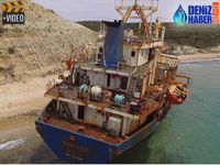 Karaya oturan gemi turistlerin ilgi odağı oldu