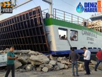 Çanakkale Feribotu'nun iskeleye çarpma anı!