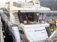 ABD bayraklı lüks motor yatta yangın paniği yaşandı