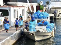 Muğla Marmaris'te çevreci çift, 14 saat koylarda çöp topladı