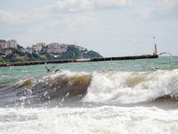 Poyraz nedeniyle gemiler sahillere demirledi