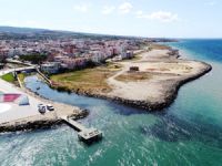 Lapseki'de Batı kordon sahil düzenlemesi sürüyor