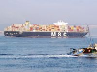 ‘MSC GAIA’ isimli konteyner gemisi Çanakkale Boğazı'ndan geçti