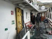 M/F Adalar 1'de çıkan yangın personel tarafından söndürüldü