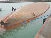 ‘M/V Britannica Hav’ın enkazı, Le Havre Limanı’na çekildi