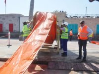 Kuşadası'nda deniz kirliliğine müdahale tatbikatı yapıldı