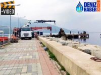 'Pasha' gemisinin parçaları denizden çıkarılıyor