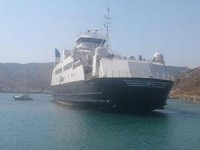 'M/F GOKCEADA 1' isimli feribot, Kuzu Limanı'nda karaya oturdu