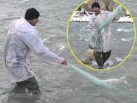 Beytüşşebaplılar, eksi 10 derecede balık avlıyorlar