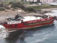 Gazimağusa'da karaya otururan ‘SALİM N1’ isimli gemi kurtarıldı