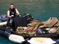 Göcek'te deniz dibi temizliği yapıldı