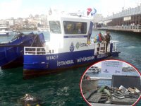 Eminönü sahilinde dalgıçlar denizde çöp topladı