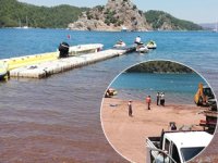 Marmaris Kızkumu Plajı'ndaki ruhsatsız su sporları parkuru kaldırıldı