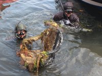 Yalovalı zıpkıncılar bu kez deniz canlıları için daldı