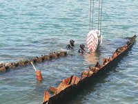 ‘Ahsen’ isimli batık gemiyi denizden çıkarma çalışmaları başladı