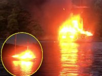 Göcek’te lüks yatta yangın çıktı