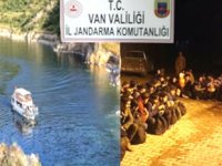 Van'da tekneyle düzensiz göçmen kaçakçılığı yapan 10 kişi yakalandı