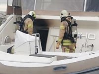 Beylikdüzü'nde yat limanında yangın çıkan tekne söndürüldü