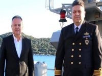 'TCG Fırtına' Topçu Yüzbaşı Mustafa Ertuğrul Aker için Kaş'a demirledi