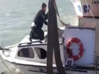 Halatı kopan balıkçı teknesi batmaktan son anda kurtarıldı