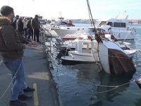 Silivri'de rüzgarın etkisiyle batan tekne kurtarıldı