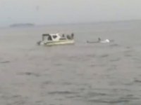 Küçükçekmece açıklarında tekne alabora oldu
