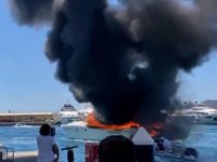Bodrum'da ACD isimli yatta yangın çıktı