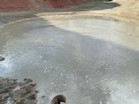 Erzurum'da suyu azalan gölete balıklar için su takviye edildi