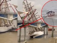 Ekvador’da Cisne Branco eğitim gemisi, köprüye çarptı