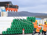 Karadeniz gazını taşıyacak boruların ilk etabı, Filyos Limanı'na getirildi