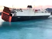 Rusya’da su alan Lider Bulut isimli RO-RO gemisi, karaya oturtuldu