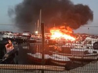 Avcılar İskelesi’nde 7 adet tekne alev alev yandı