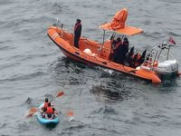 Şile'de mahsur kalan kanocuları Sahil Güvenlik ekipleri kurtardı