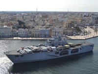 İtalya'dan Türkiye'ye yardım taşıyan askeri gemi yola çıktı