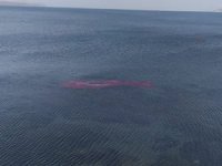 Göle düşen dev Türk bayrağı Sahil Güvenlik ekiplerince çıkarıldı