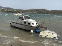 Bodrum'u fırtına vurdu, tekneler karaya oturdu