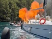 Sarsala Koyu’nda özel tekne alevlere teslim oldu