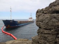 Kandıra'da karaya oturan gemi için yakıt sızıntısı alarmı