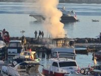 Büyükada Limanı’nda Korkutan Anlar: Patlamanın ardından tekne yandı