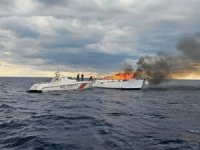 Kalkan’da lüks teknede yangın: Kül oldu